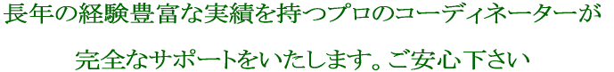 経験豊富なプロのコーディネーター 